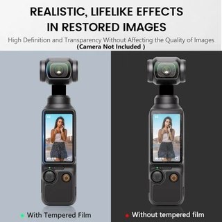 ตัวป้องกันหน้าจอ DJI Osmo Pocket 3 Creator Combo, ฟิล์มกระจกนิรภัย HD ความแข็ง 9H + อุปกรณ์ป้องกันเลนส์ [แพ็ค 2+2] (ไม่รวมกล้อง)