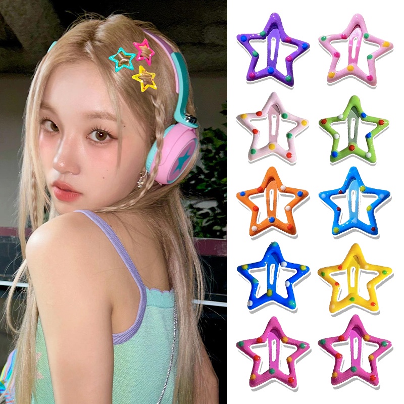 ดาวกิ๊บชุดที่มีสีสันปิ่นปักผมอุปกรณ์ผมผู้หญิงสาวพรรค