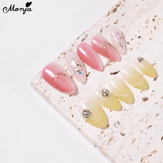 Monja 420 ชิ้น Matte สั้นเล็บปลอมโลงศพคลุมทั้งหมดเคล็ดลับ UV Gel Extension DIY เครื่องมือทําเล็บ