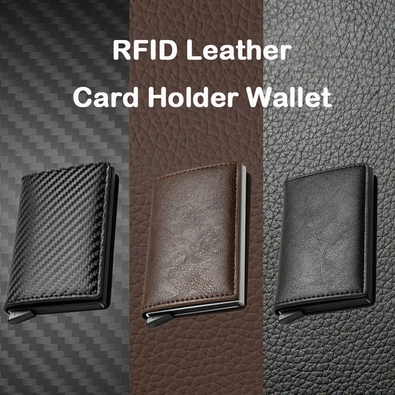 Anti Rfid ผู้ถือบัตรเครดิตกระเป๋าสตางค์ผู้ชาย Bank Cardholder กรณีหนังขนาดเล็ก Slim บาง Magic Mini กระเป๋าสตางค์สมาร์ท Minimalist กระเป๋าสตางค์
