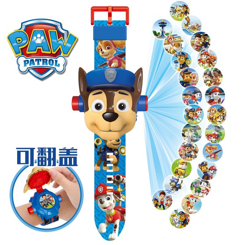 นาฬิกาโปรเจคเตอร ์ สําหรับเด ็ ก Serogede นาฬิกาอิเล ็ กทรอนิกส ์ การ ์ ตูน Barking Team Iron Man Boys Girls Toy Watch