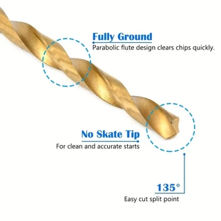 ชุดดอกสว่านบิดโลหะ HSS 1/4 Hex Shank 1.5-6.5 มม.13 ชิ้น
