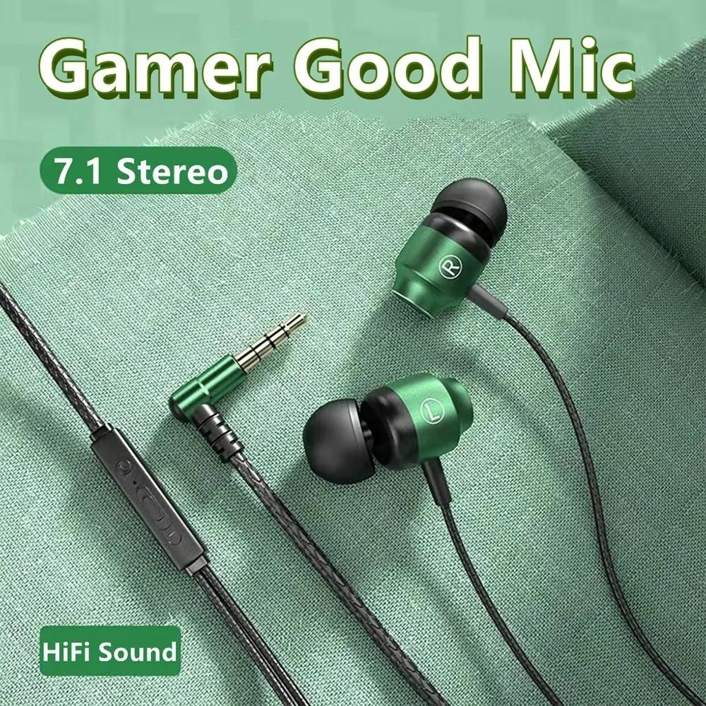 โลหะ Hifi หูฟังแบบมีสาย 3.5 มม.AUX Connector พร้อมไมโครโฟน HD Gaming Music หูฟังกีฬา