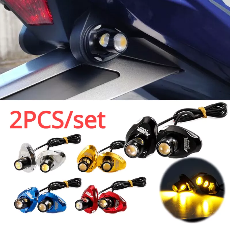 2PCS รถจักรยานยนต์ Mini LED ไฟเลี้ยวด้านข้าง Universal ตัวบ่งชี้สําหรับ Yamaha LC Y15 Y16 R15 R25 & Honda ADV RS150