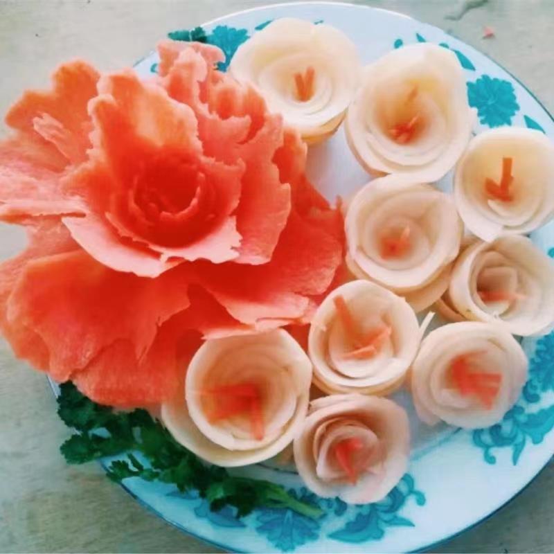 สแตนเลสสลัดม้วนแครอทแตงกวาแกะสลักมีดเกลียวม้วนโกนสไลด์ส ฮาปิง มีด - รูปที่ 2