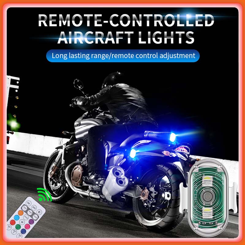 4 แพ็คไฟ Led Anti-Collision Strobe 7 สี USB-C ชาร์จ Led ไฟเตือนรถจักรยานยนต์