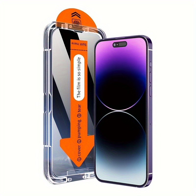 ฟิล์มกันรอยหน้าจอกระจกนิรภัยความเป็นส่วนตัว 1 แพ็คสําหรับ iPhone 16 15/14 Plus, 13/12/11 Pro, X/XR/XS Max, แอพพลิเคชั่นแบบคลิกเดียว, ไร้ฝุ่น, ฟิล์มป้องกันลายนิ้วมือเคลือบเงา HD