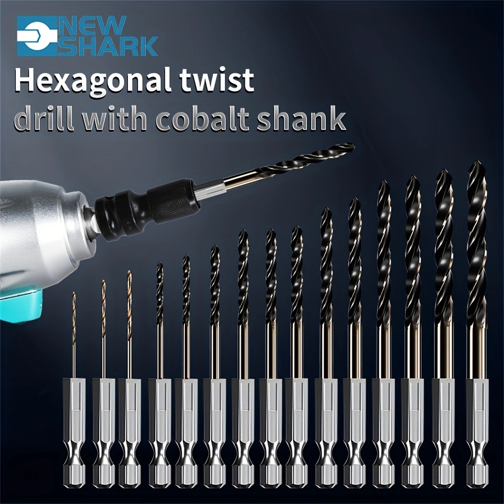 ชุดหนึ่ง 15 ชิ้น Hex Shank Twist เจาะ Bits ชุด, 1.5-6.5 มม.สําหรับไขควงไฟฟ้าและสว่านไฟฟ้าพร้อมการออกแบบเปลี่ยนอย่างรวดเร็ว