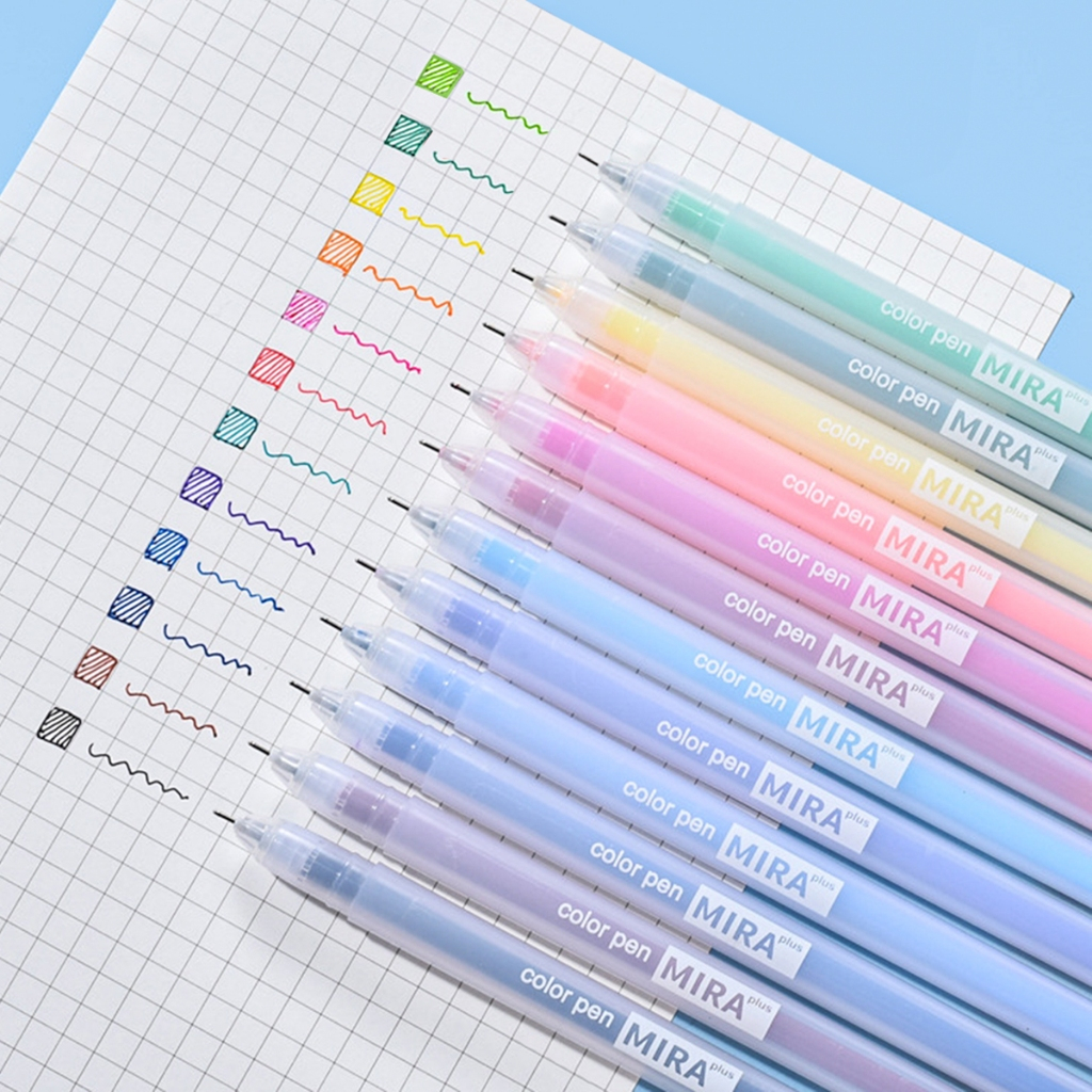 ปากกากลาง 12 สี 0.5 มม. หัวเล็ก น่ารัก คาวาอิ อุปกรณ์เขียนของนักเรียน