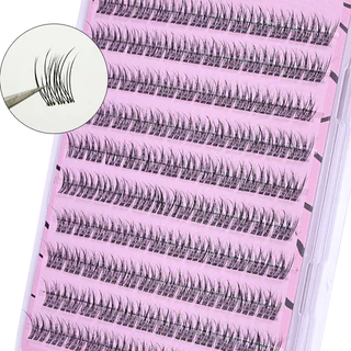 Voluminous ไม่ต้องใช้กาวขนตาปลอมแบบมีกาวในตัวปุยหางปลาดอกทานตะวันหนา Curling Lash Extension DIY อะนิเมะ