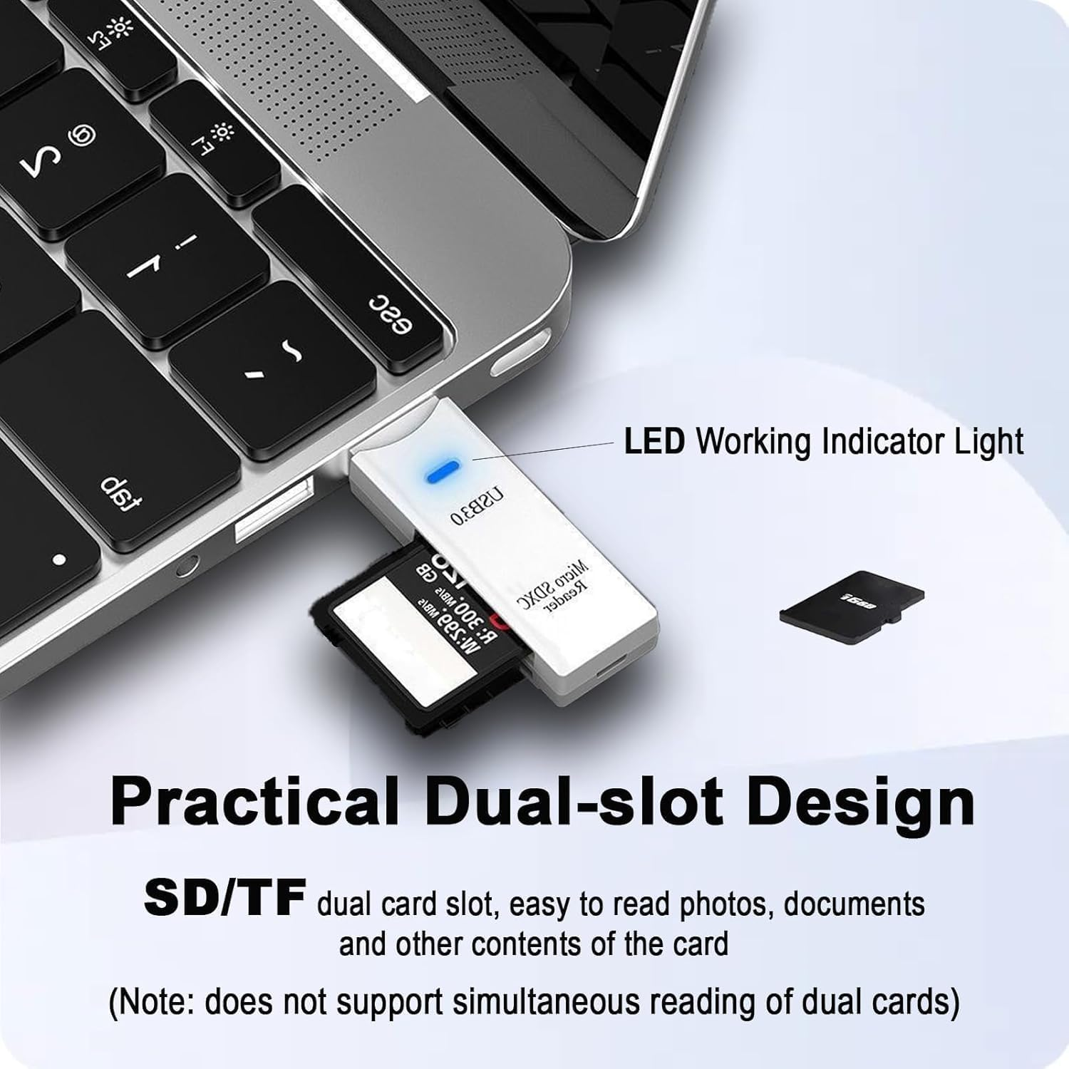 เครื่องอ่านการ์ด USB 3.0 Micro SD TF การ์ดหน่วยความจําอะแดปเตอร์อ่านความเร็วสูง 2 IN 1 สําหรับโทรศัพท์พีซีแล็ปท็อป