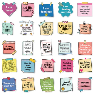 สร้างแรงบันดาลใจ Self-Affirmation สติกเกอร์ 50 ชิ้นความงามสติกเกอร์กันน้ําสติกเกอร์โทรศัพท์สําหรับส่วนบุคคลโรงเรียนแล็ปท็อป