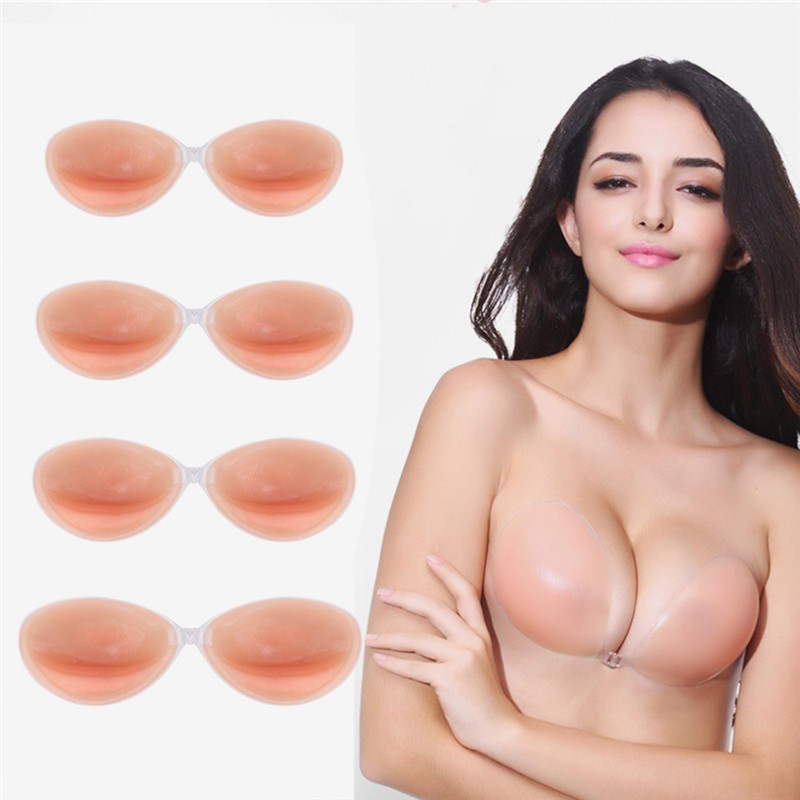 ผู้หญิงที่มองไม่เห็นreusable Bra ABCDถ้วยBra Self-Adhesiveซิลิโคนหน้าอกปิดด้านหน้าBra Sticky BraซิลิคอนBra/ที่มองไม่เห็นBra/กาวBra/ติดบนBra Push Up