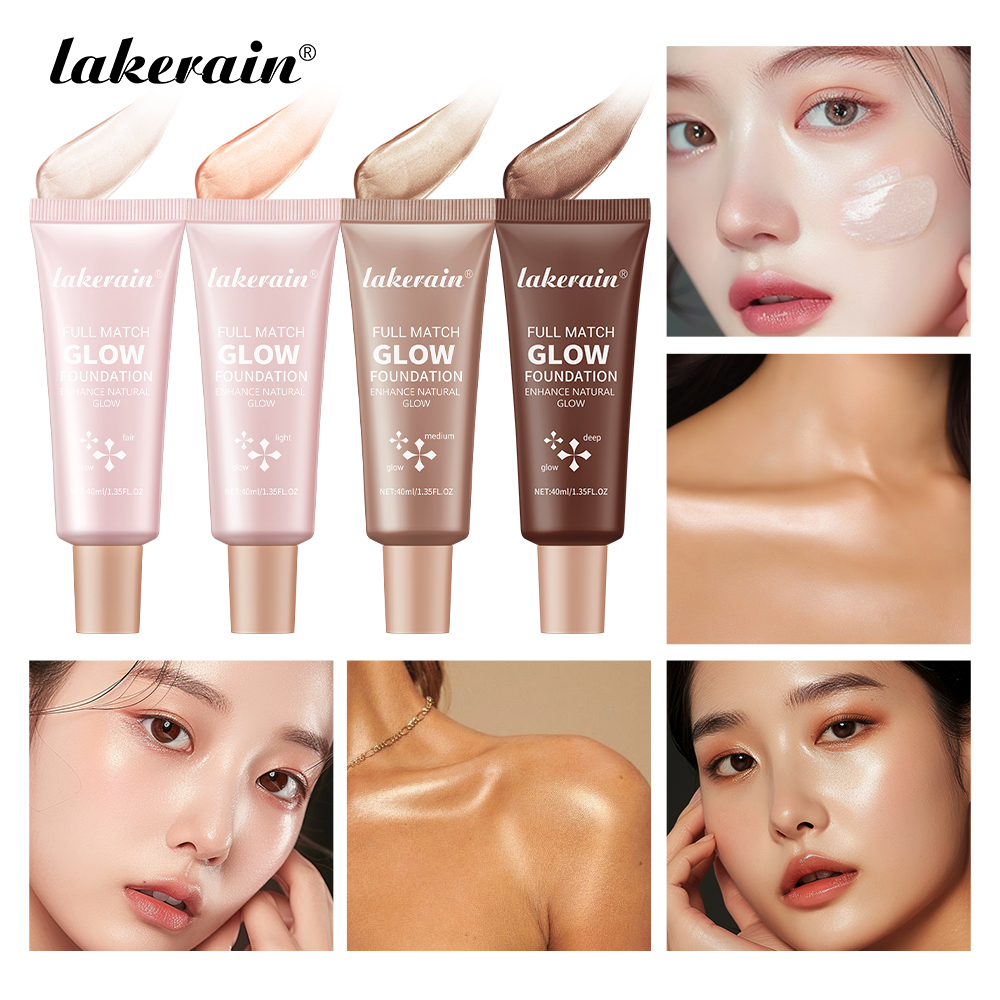 Lakerain Glow Glossy Foundation รองพื้นคอนซีลเลอร์กันน้ําเรียบเนียน