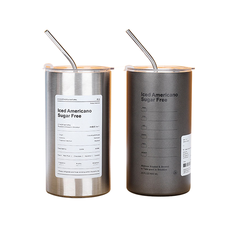 [Gift] แก้วเก็บความเย็น แก้วกาแฟ สเตนเลส พร้อมหลอดดูด 600 ml (คละสี) (สินค้าสมนาคุณงดจำหน่าย)
