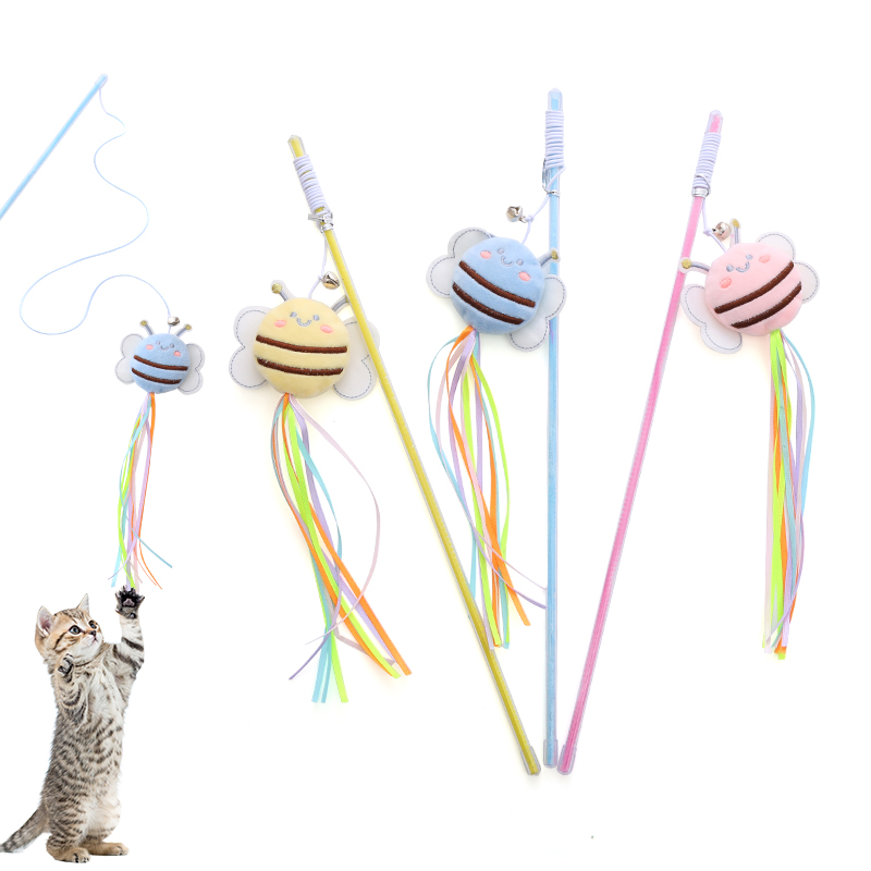 ตุ๊กตาผึ้งน้อยน่ารัก ประดับพู่ สวยหรู จับคู่สี สําหรับสัตว์เลี้ยง แมว