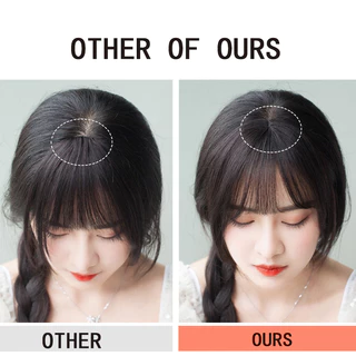 ท็อปเปอร์ผมสีดําธรรมชาติ12"-หน้าม้าคลิปปุยสําหรับผู้หญิงชิ้นขอบที่มองไม่เห็นสังเคราะห์