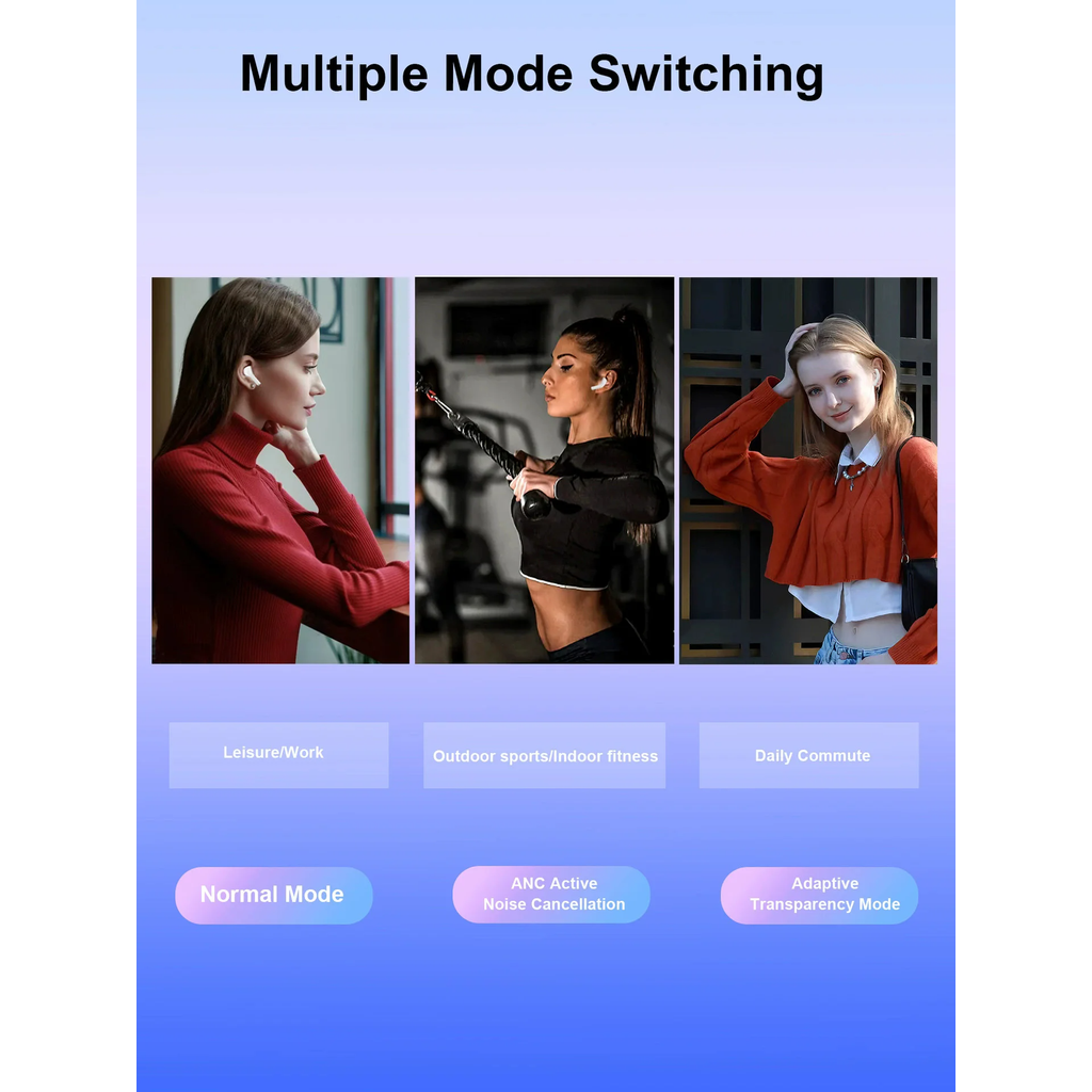 A9 Pro ANC หูฟังหน้าจอ LED ตัดเสียงรบกวนไร้สายบลูทูธ 5.4 หูฟังหูฟังพร้อมไมโครโฟน