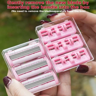 เครื่องโกนหนวดสําหรับผู้หญิงสําหรับผิวบอบบาง – เครื่องมือคู่มือ 6 ใบมีดสําหรับกําจัดขนบิกินี่