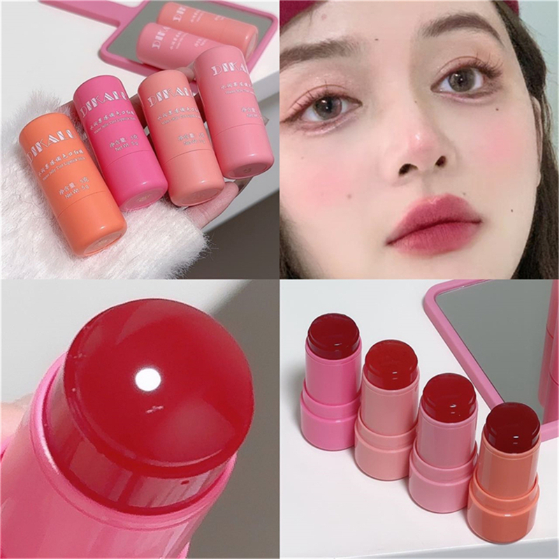 Jelly Blush Stick Rouge Cream Shimmer Brightening Blush Mud Monochrome Lip Cheek Dual Use