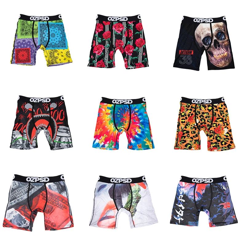 นุ่มเซ็กซี่ชุดชั้นในผู้ชาย Boxershorts แฟชั่น Man กางเกงกางเกงพิมพ์ผู้ชาย Innerwear cucas Hombres ZS-O101-O108