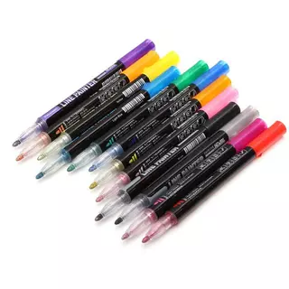 8/12 สี Outline Marker ชุดปากกา Metallic Double Line Art Contour ปากกาสําหรับการวาดภาพการประดิษฐ์ตัวอักษรการ์ดทํา - อุปกรณ์ศิลปิน