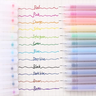 ชุดปากกาเจลสี 12 ชิ้น – ปากกาเขียนลูกลื่น น่ารัก สําหรับโรงเรียน, วารสาร & เครื่องเขียนใช้