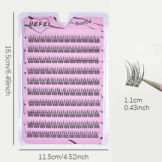 Voluminous ไม่ต้องใช้กาวขนตาปลอมแบบมีกาวในตัวปุยหางปลาดอกทานตะวันหนา Curling Lash Extension DIY อะนิเมะ
