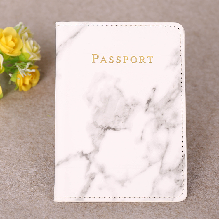 กระเป๋าสตางค์ หนัง Pu ลายหินอ่อน ใส่หนังสือเดินทาง บัตรเครดิต บัตรเครดิต แฟชั่นสําหรับผู้หญิง และผู้ชาย
