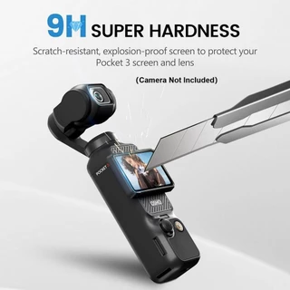 ตัวป้องกันหน้าจอ DJI Osmo Pocket 3 Creator Combo, ฟิล์มกระจกนิรภัย HD ความแข็ง 9H + อุปกรณ์ป้องกันเลนส์ [แพ็ค 2+2] (ไม่รวมกล้อง)