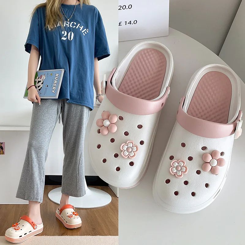 Clogs Hole รองเท้าผู้หญิง Outdoors รองเท้าแตะผู้หญิง Cave Garden รองเท้าสบาย Soft Sole Anti Slip รองเท้าแตะในร่ม