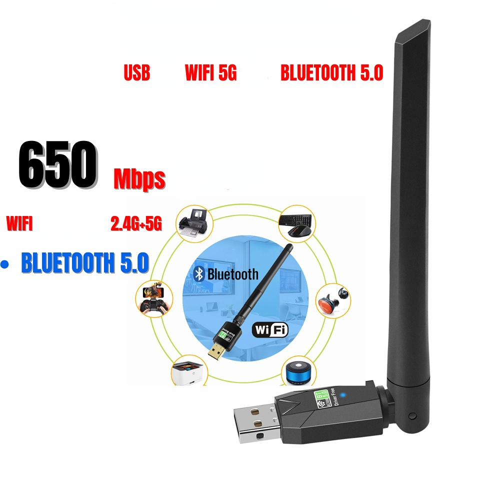 Ax900 USB 3.0 WiFi 6 & Bluetooth 5.4 อะแดปเตอร์ไร้สาย 900Mbps การ์ดเครือข่าย 2.4G/5Ghz Dual Band