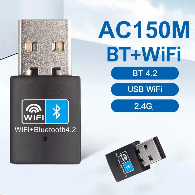อะแดปเตอร์ Mini USB Wifi ไร้สาย 150Mbps Bt 4.2 Wifi Dongle การ์ดเครือข่าย RTL8723DU สำหรับคอมพิวเตอร