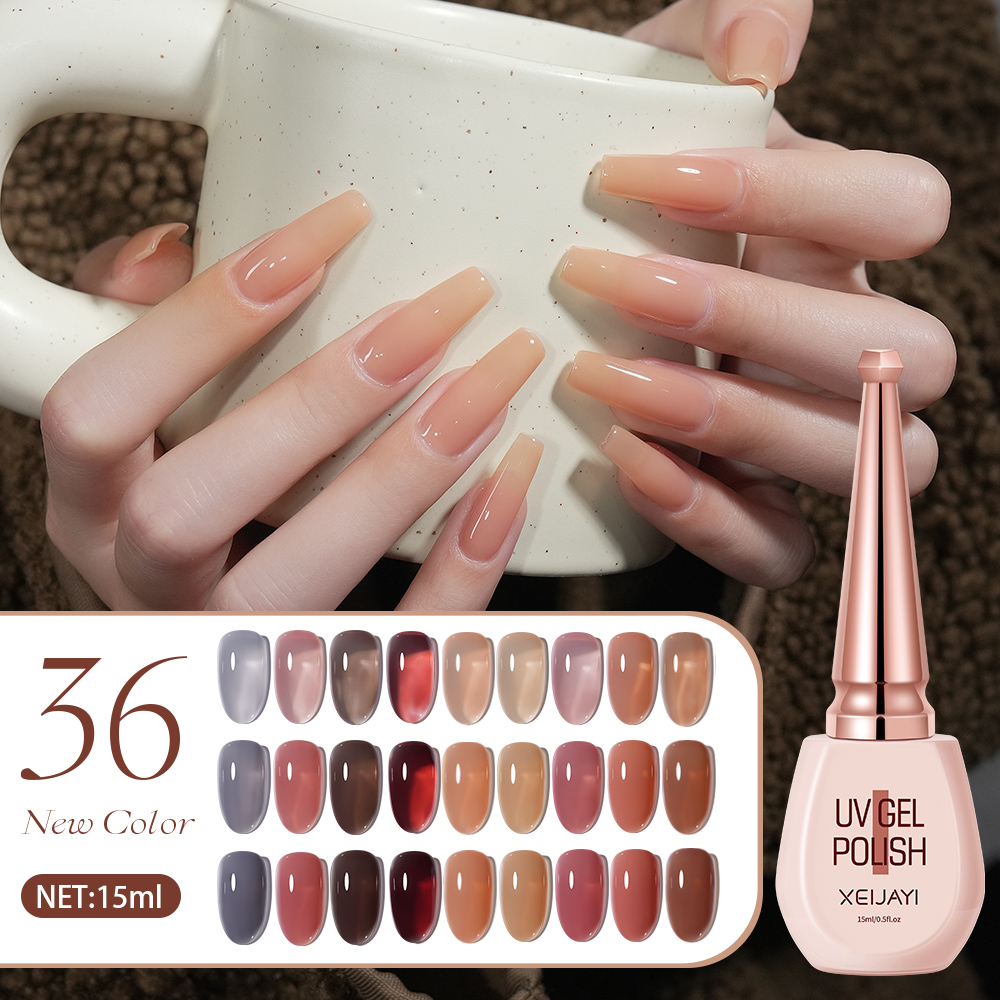 Xeijayi 1 PC 15Ml 36 สีชุดยาทาเล็บเจลน้ําแข็ง,กึ่งถาวร & Soak Off, Led Art เครื่องมือสําหรับ Home & Nails Salon ใช้, สีแฟชั่นฤดูร้อนสําหรับ Home Salon