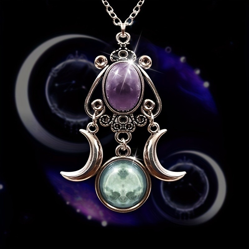 1 ชิ้น Triple Moon Goddess จี้สร้อยคอสําหรับ Christmas Party วันเกิดวันวาเลนไทน์คนรักของขวัญ