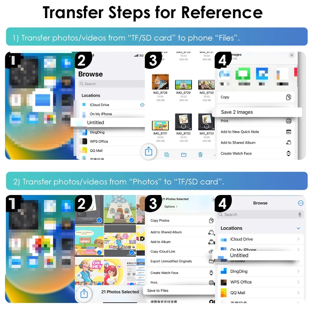 3 in 1 เครื่องอ่านการ์ด IOS to SD TF USB สําหรับ iPhone พร้อมอะแดปเตอร์กล้อง USB รองรับกล้องเกม
