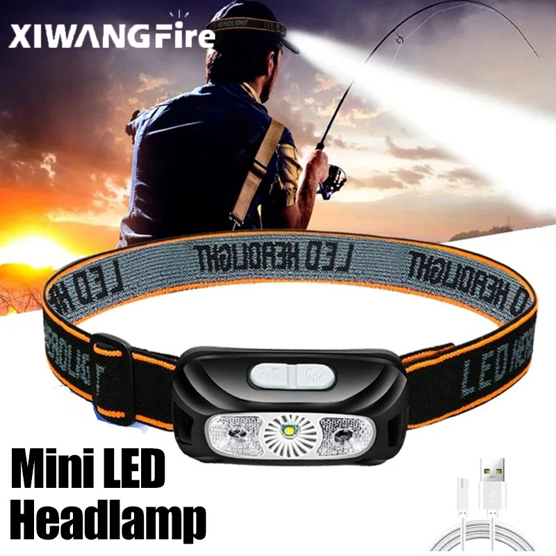 Xiwangfire แบบพกพา Mini COB LED ไฟหน้า USB ชาร์จ 500 mAh ในตัวแบตเตอรี่ไฟหน้ากลางแจ้ง Camping ตกปลาฉุกเฉินค้นหาไฟฉาย