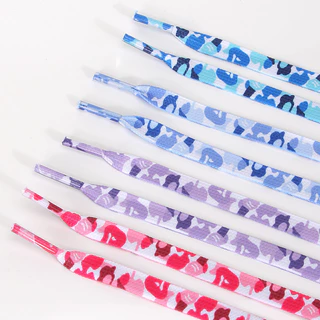 Pop Flat Shoe laces เชือกผูกรองเท้ากว้างสําหรับรองเท้าผ้าใบสําหรับวิ่งกรีฑา Boot Strings เชือกผูกรองเท้าพิมพ์ลาย