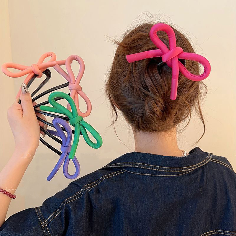 โบว์น่ารัก U-Shaped Hairpin ฤดูใบไม้ผลิขดผม Headdress หญิงกลับหัว Ball อุปกรณ์เสริมผมหวาน High-End Hairpin