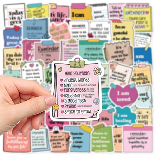 สร้างแรงบันดาลใจ Self-Affirmation สติกเกอร์ 50 ชิ้นความงามสติกเกอร์กันน้ําสติกเกอร์โทรศัพท์สําหรับส่วนบุคคลโรงเรียนแล็ปท็อป