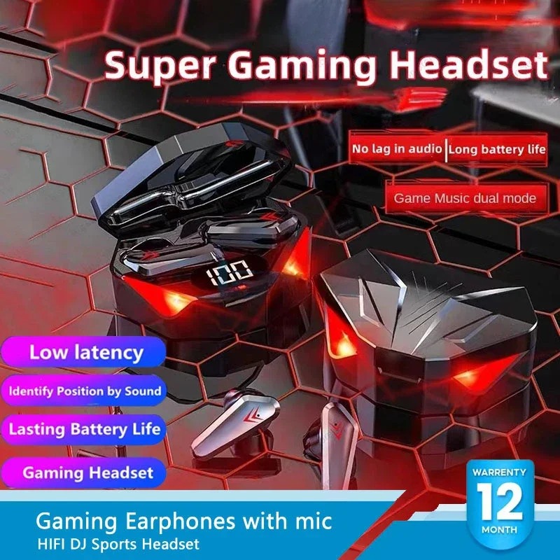 X15 TWS หูฟังสําหรับเล ่ นเกมหูฟังบลูทูธพร ้ อมไมโครโฟนเบสเสียงตําแหน ่ ง 9D สเตอริโอเพลง HiFi ชุดหูฟังสําหรับ Gamer