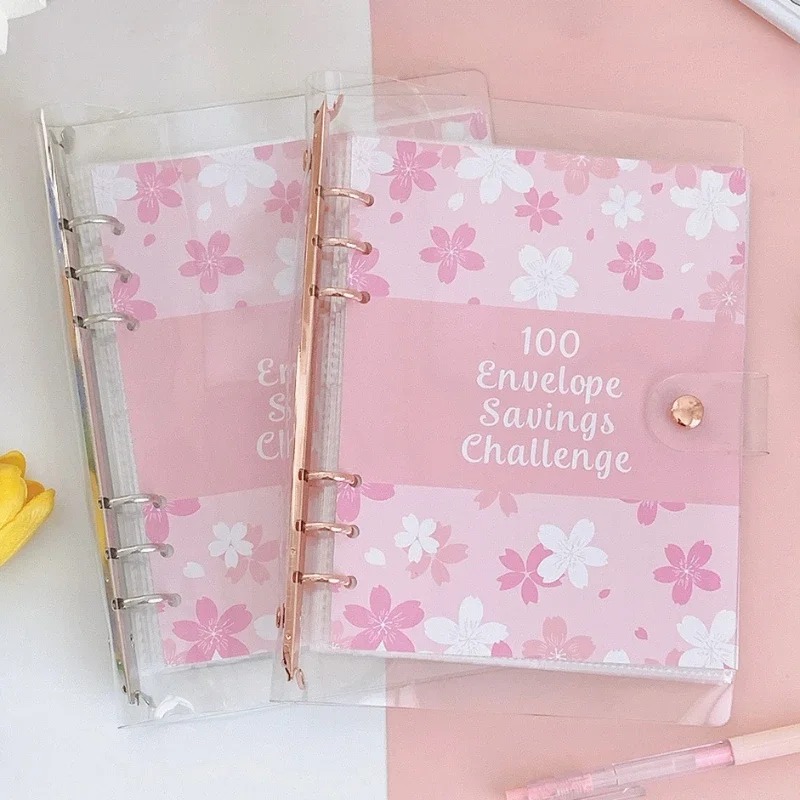 100 วันประหยัด Budget Planner เงินสดซองจดหมายเงินออมทรัพย์ A5 Binder สําหรับการจัดการการเงิน Loose-leaf Notebook Binder