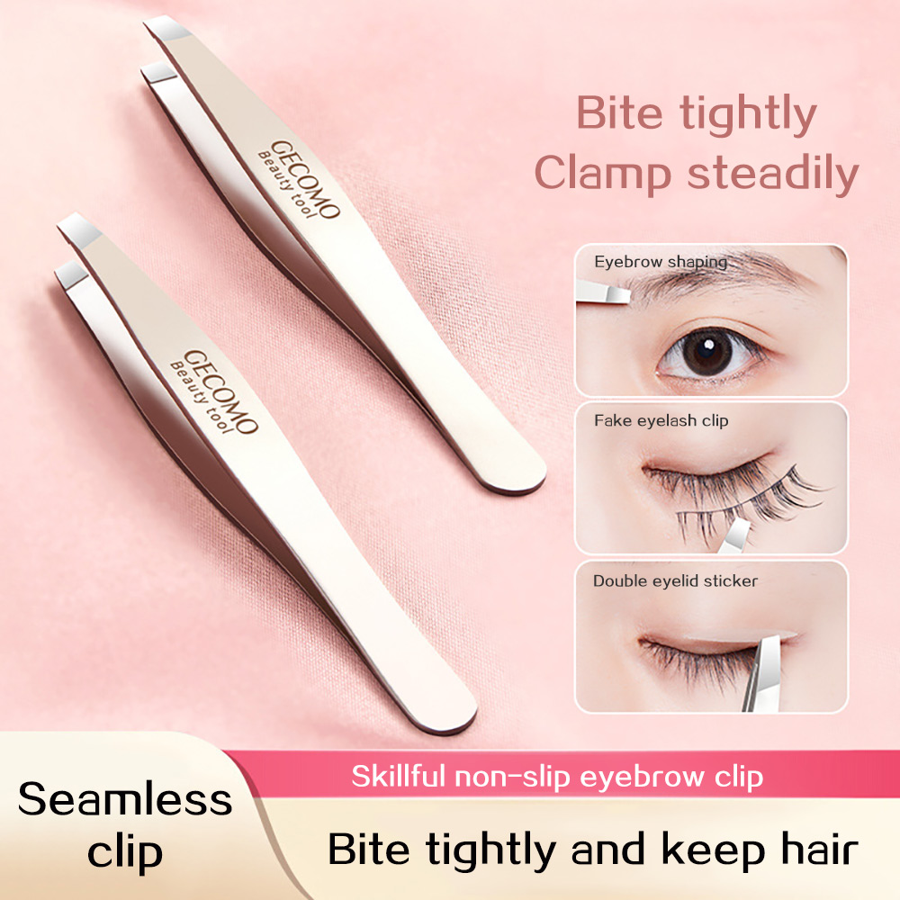GECOMO Tip Slant Tweezer – แหนบสแตนเลสที่มีความแม่นยําสําหรับการกําจัดขนคิ้ว