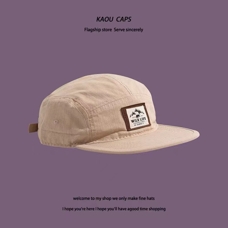 5 Panel cap หมวกวินเทจสําหรับผู้ชาย หมวกกอล์ฟแฟชั่น Hip Hop 5 แผงหมวกกลางแจ้งหมวกเบสบอลผ้าฝ้ายสําหรับผู้หญิง