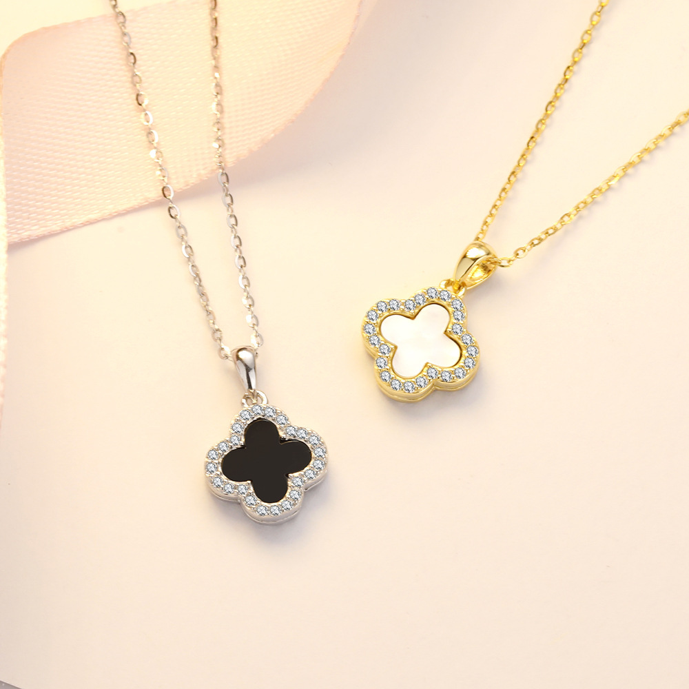 Four Leaf Clover เสื้อกันหนาวสร้อยคอแฟชั่นผู้หญิงจี้ Choker เครื่องประดับของขวัญสําหรับคู่รัก