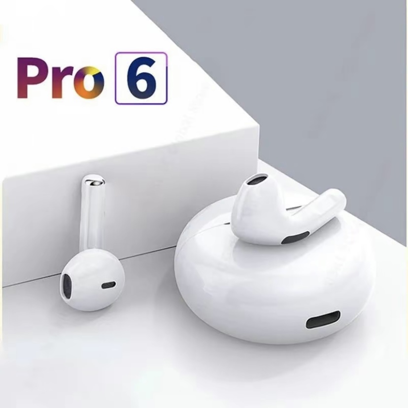 Pro6 หูฟัง TWS เสียงสเตอริโอบลูทูธสําหรับการโทร HD หูฟังไร้สายกันน้ําพร้อมหูฟังไมโครโฟนชุดหูฟังความจุขนาดใหญ่
