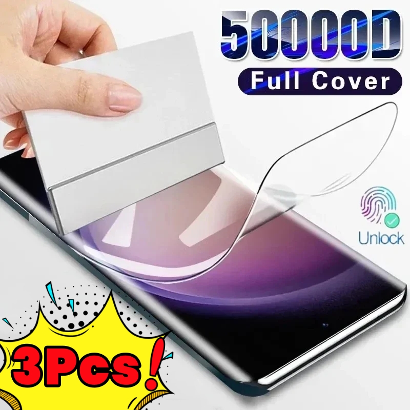 ฟิล์มไฮโดรเจลกันรอยหน้าจอ สําหรับ Samsung Galaxy S20 S22 S21 S23 S24 Ultra S10 S9 S8 Plus FE Note 20 10 9 Plus 3 ชิ้น