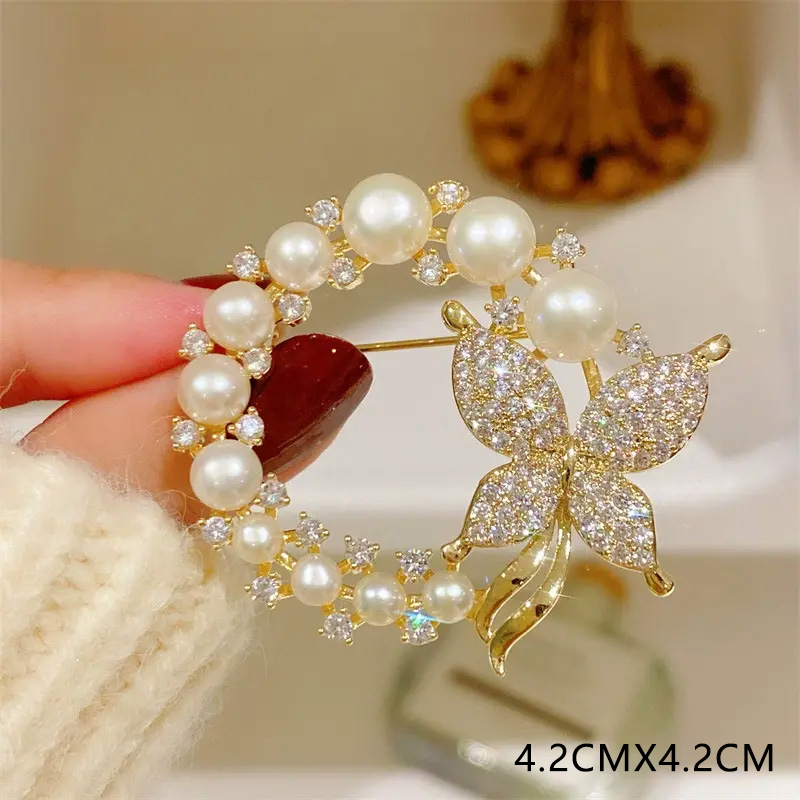 เข็มกลัดทิวลิปดอกไม้ผีเสื้อใบแปะก๊วย-เข็มกลัดมุกหรูหราสําหรับผู้หญิง,อุปกรณ์เสริมสูทอเนกประสงค์ของขวัญคริสต์มาส - รูปที่ 7