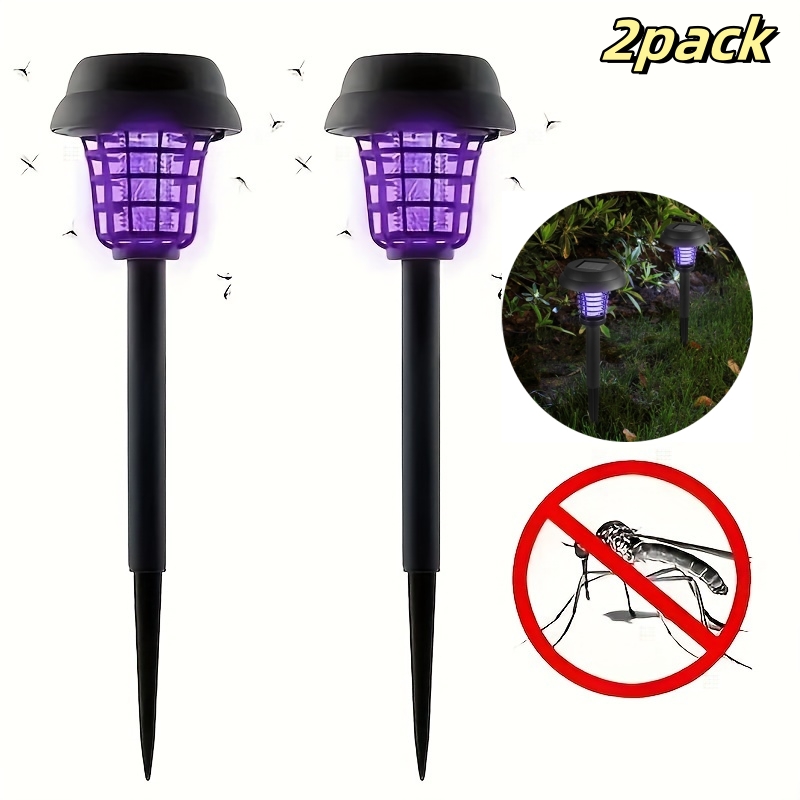 พลังงานแสงอาทิตย์ Bug Zapper กลางแจ้งเครื่องดักยุง Killer โคมไฟ,ไร้สาย & ชาร์จ , Fly Zapper ยุง Catcher โคมไฟตกแต่งสําหรับ Patio Garden