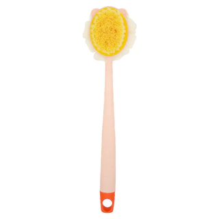 1 PC ฟองน้ำสีชมพูยาวผมนุ่มแปรงอาบน้ำสองด้านแปรงอาบน้ำ Back Scrubber Exfoliating TOOL